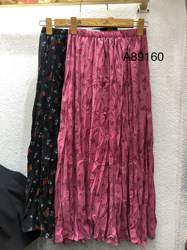 In early summer! [queen] high waist thin floral skirt a89160\ozq