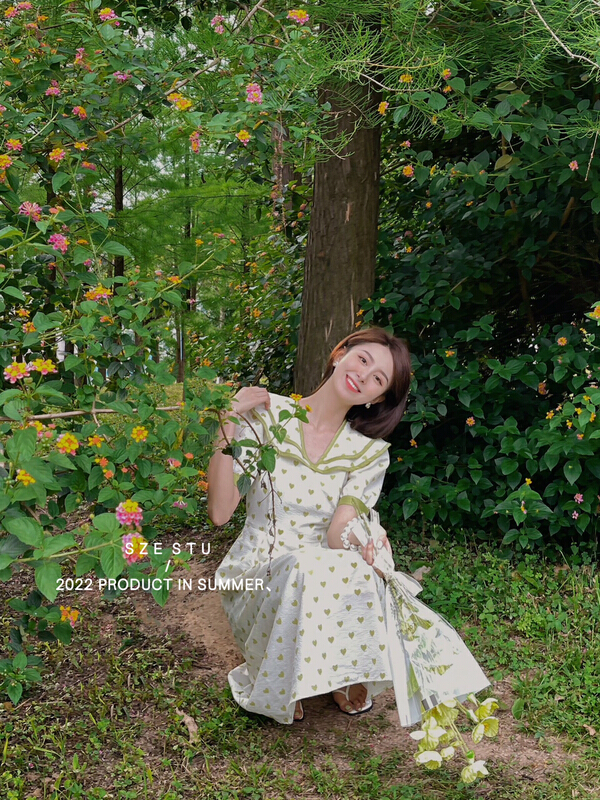 [Sze] ruffled sweet peach heart dress 90527# zxx