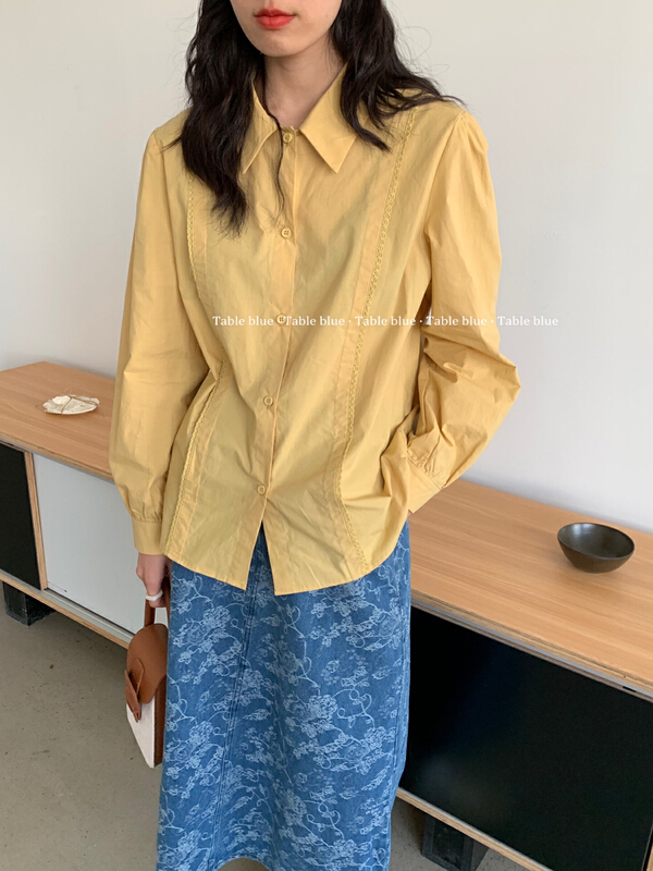 goods in stock! New year in early spring! [from Anna] Korean simple and versatile shirt 2042# LSW