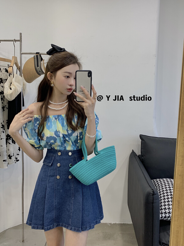 New in early summer! [y.jia Yijia] fashion floral blouse + slim skirt two piece suit ys1-6721# PCZ