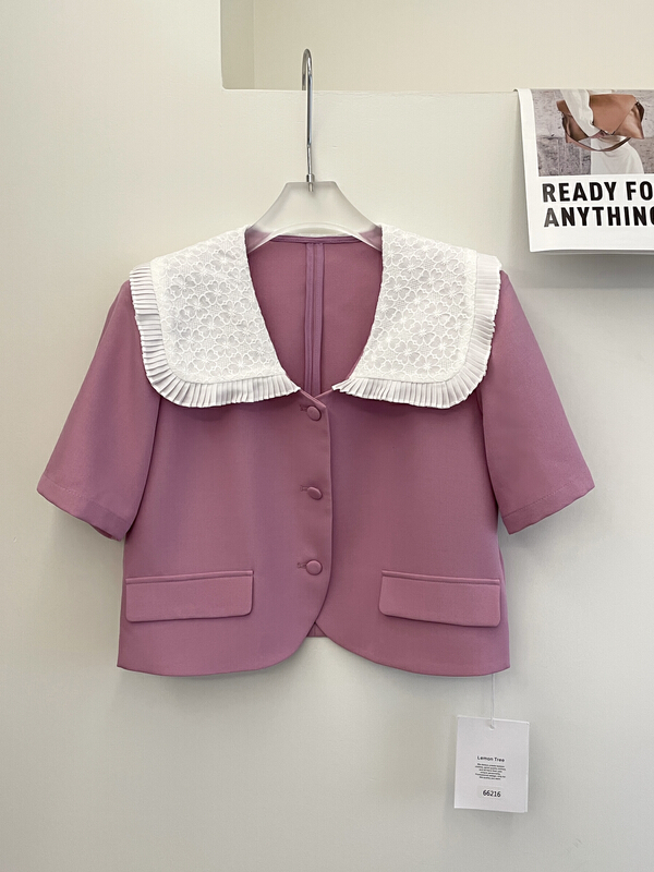 New in early summer! [lemon tree] Lapel single breasted fashion shirt 66216# XYY