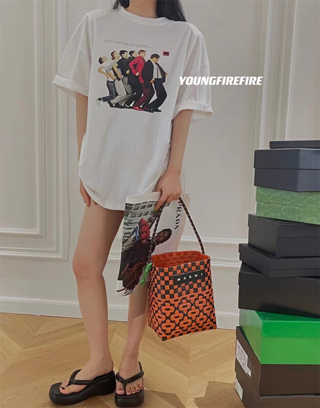 [Fire] funny crowd print short sleeve T-shirt hxs853# XJ