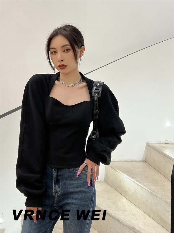 goods in stock! [Vince] fashionable square neck short design blouse 5080# jhy