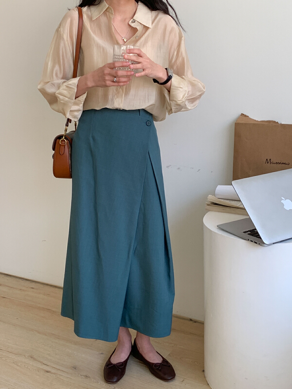 [Tn] Korean split temperament retro skirt q5195# cqw