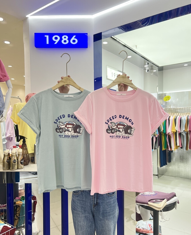 [1986] auto print loose short sleeve T-shirt c913# LSL