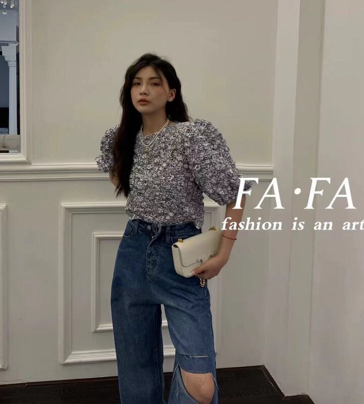 [Fafa] wear floral blouses 18010# zxl at the front and back