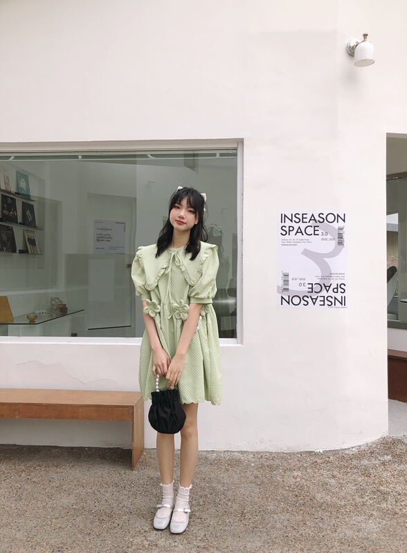 New year in early spring! [rich] temperament flower elegant dress (detachable collar) 9128# zyh