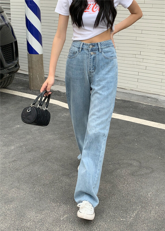 New in early summer! [speed bull] Korean version slim straight double button jeans 7199# ZZL