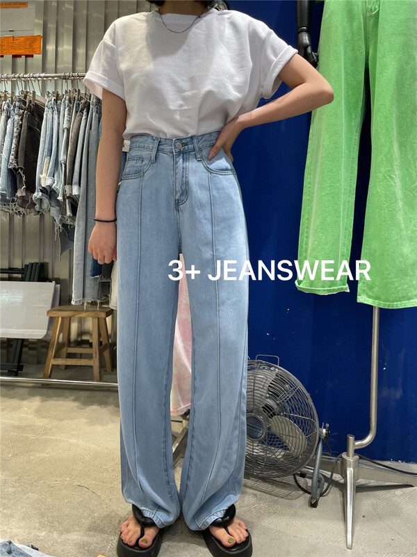 [3 +] Korean straight baggy jeans 6200# ozq