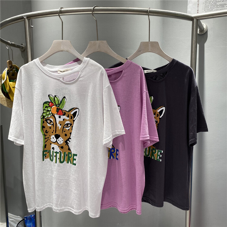 [miss happy] fashion casual cartoon printed short sleeve T-shirt 86573# WPL