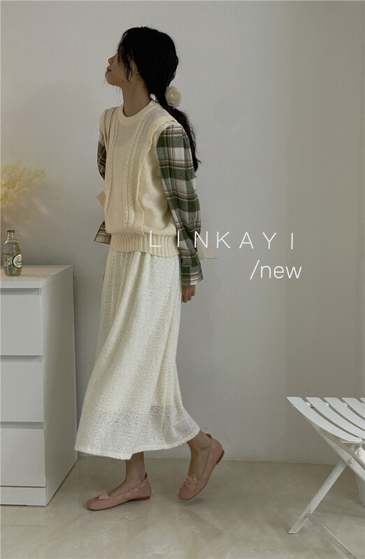 New year in early spring! [linkayi] fairy gentle wind lace thin velvet skirt 16767# hjy