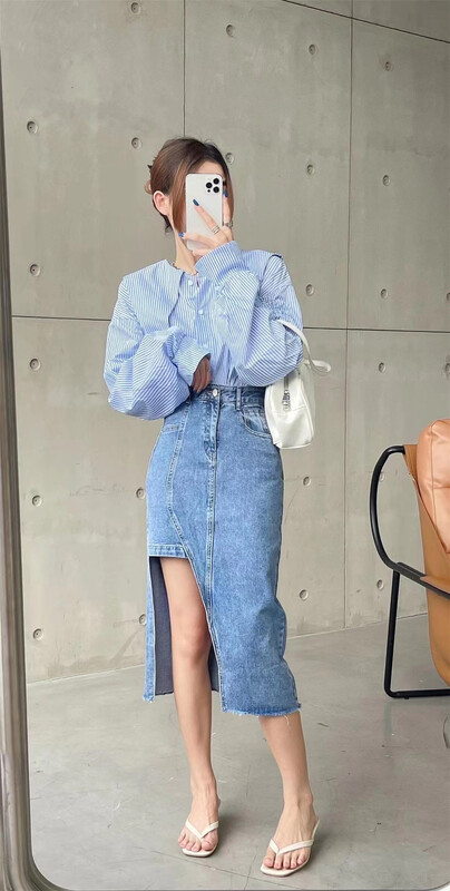 New year in early spring! [u.she] Korean versatile irregular skirt 86961# cqw
