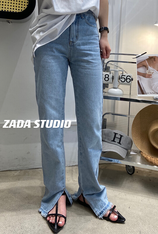 [Zada] slits show thin, versatile jeans 3213# WTT