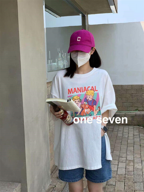 New in early summer! [one seven] Korean round neck printed short sleeve T-shirt 5018# XYY