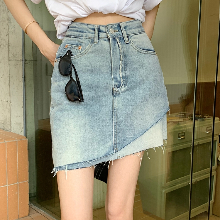 New in early summer! [kakajia] Korean version high waist, versatile, wide legs, slim, hip wrapped A-shaped skirt pants (without chain) 9038# ozq