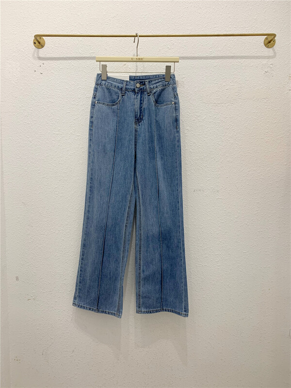 [u.she] Korean casual loose wide leg jeans 98083# cqw
