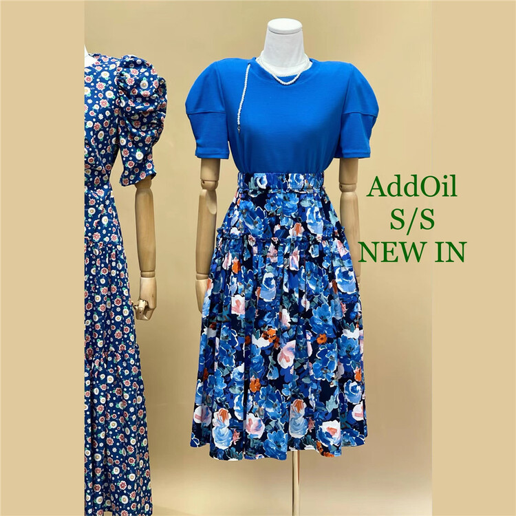 [addoil] solid color slim fit bubble sleeve short sleeve T-shirt (with pearl chain) ys2-916# zxl