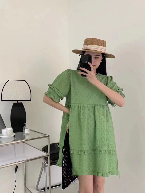 [Han C family] aging round neck loose dress 8141# PCZ