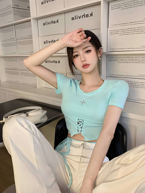 [Doudou family] pure desire sexy bandage blouse 88315# CLS