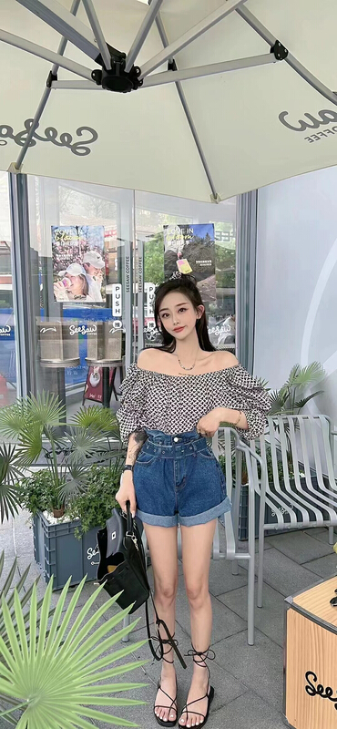[MI] Korean aging foam sleeve ragged shoulder shirt (with hair circle) 9200# PCZ