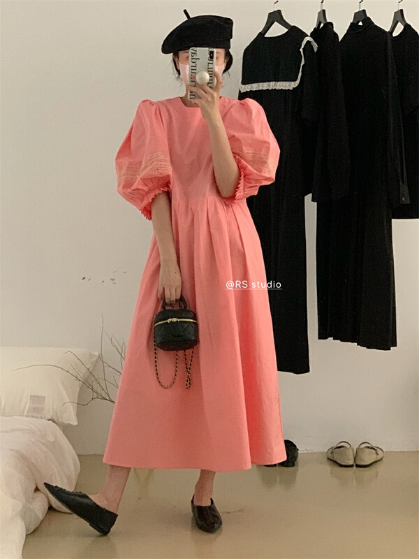 goods in stock! New in early summer! [RS] Korean round neck solid dress rs1366# XYY