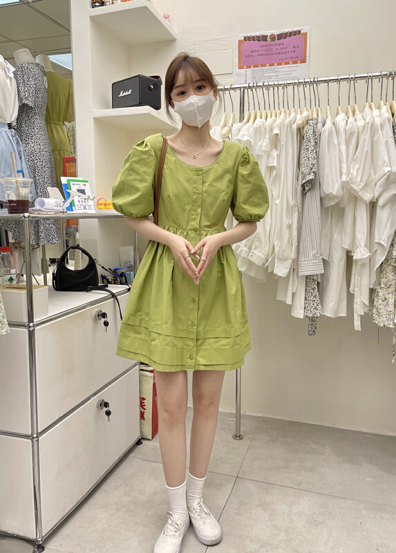 New in early summer! [uone] sweet and slim dress 98522# LSL