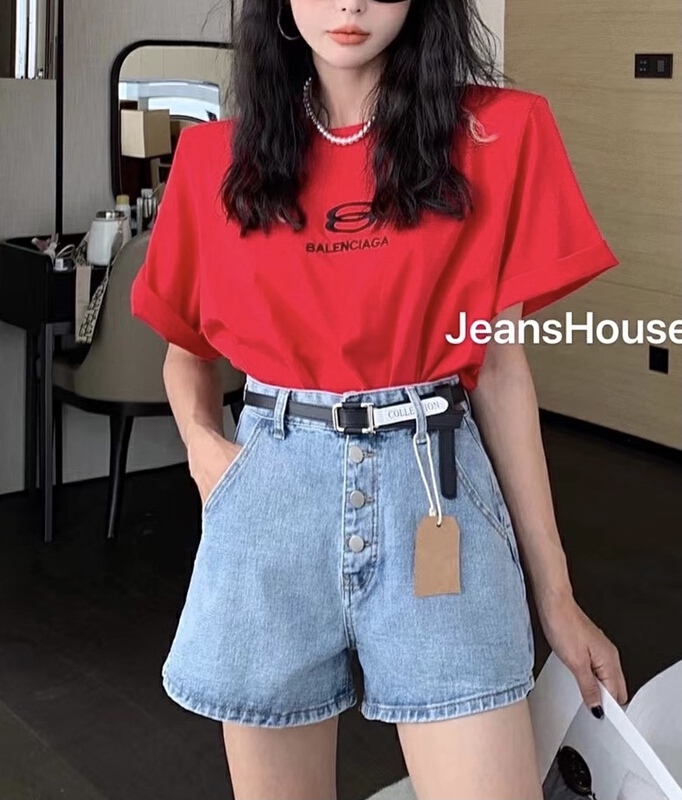 [jeans house] high waist, slim and versatile denim shorts (without belt) 1361# zxx