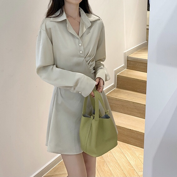 goods in stock! New in early summer! [baerman] design sense, small crowd, narrow waist, slim dress 8308# HBx
