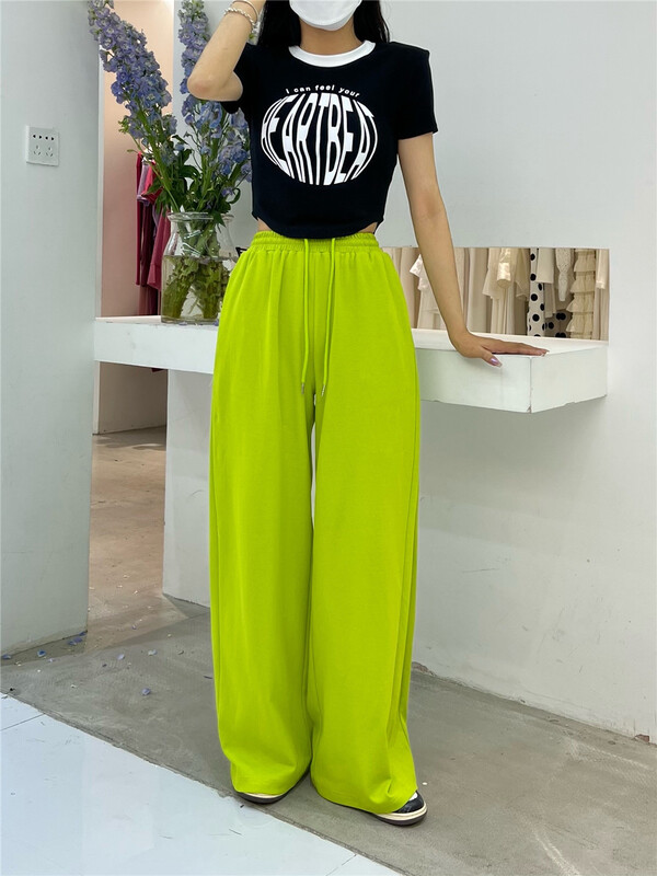 New in early summer! [VI. Liu Liu] Elastic Waist Wide Leg loose casual pants 60287c# zxx