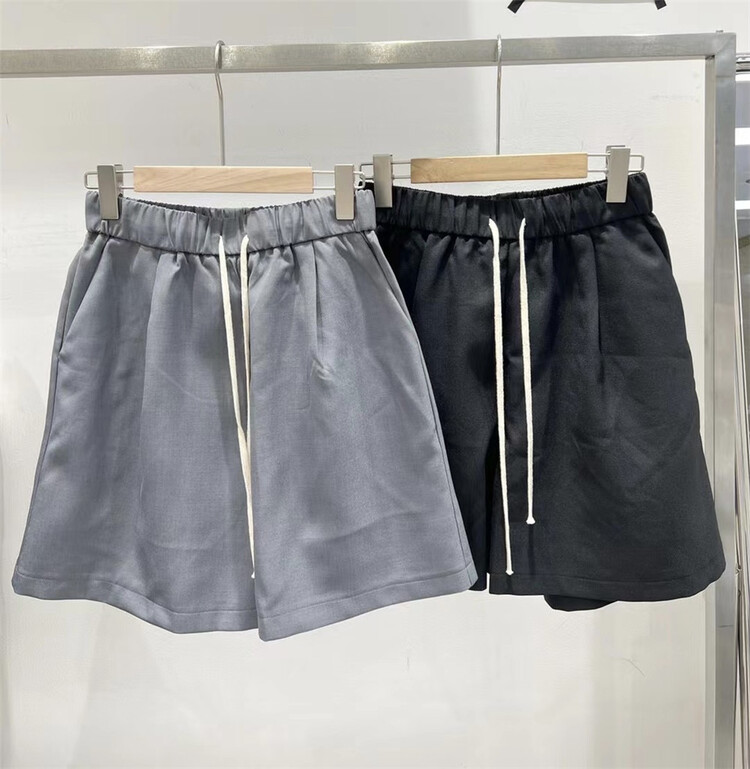 [td] elastic waist loose wide leg casual shorts k001580# XJ