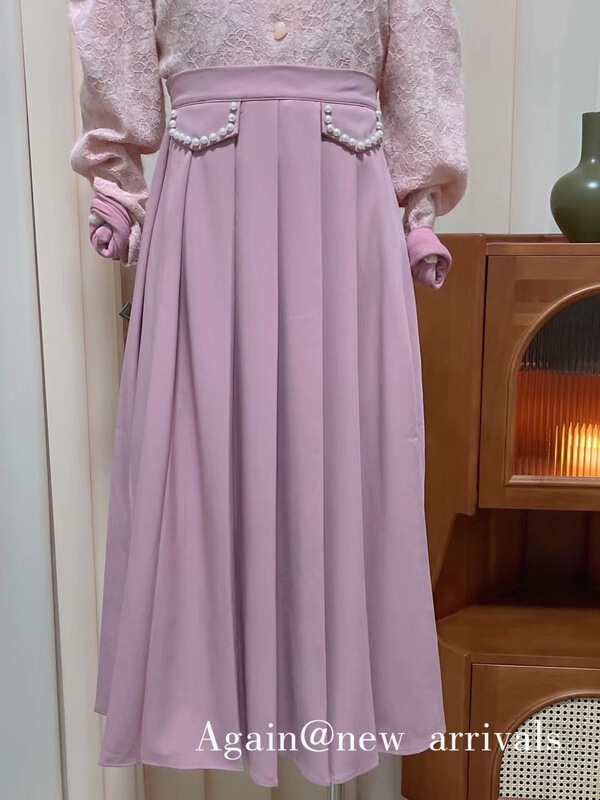 New year in early spring! [again] Korean pleated mid length skirt 8020-1# PCZ