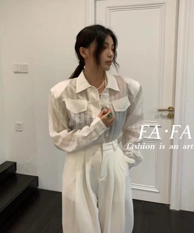 【FAFA】韓版純色條紋短款防曬衫  16962#  ZXL