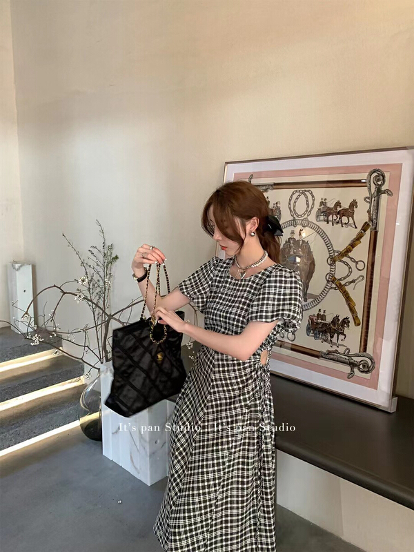 New in early summer! [mi ni] Korean fashion waist closing and thin temperament dress 2723# PCZ
