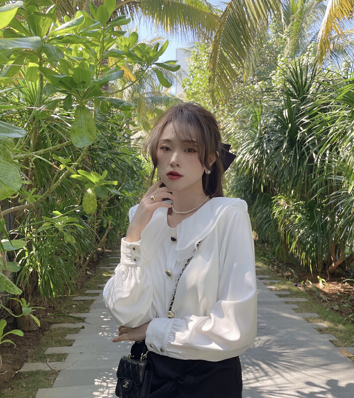 New year in early spring! [J2. J1wg] Korean style foreign style loose retro shirt 22038# cqw