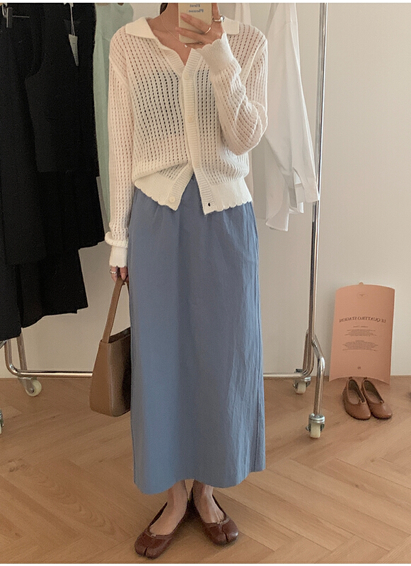 goods in stock! New year in early spring! [the mind] Korean version solid color elastic waist skirt 60038# XYJ