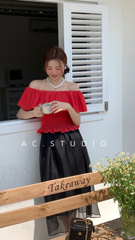 [A.C] Korean style one shoulder shirt 11531# LSL