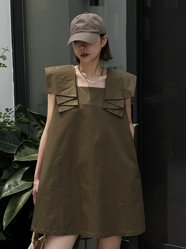 [all in] square neck sleeveless slim dress 4208# ozq
