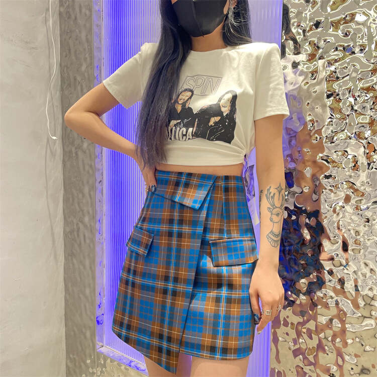 初夏上新!【ANAN】時尚格子百搭裙褲  20593#  XYJ