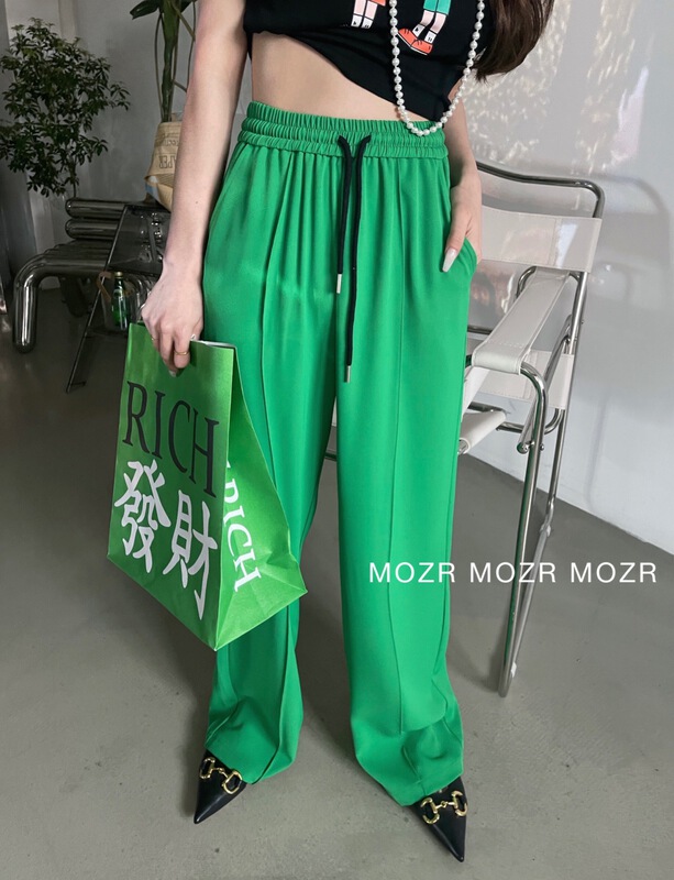 [mozr] drawstring wide leg comfortable casual pants 7001# XYJ