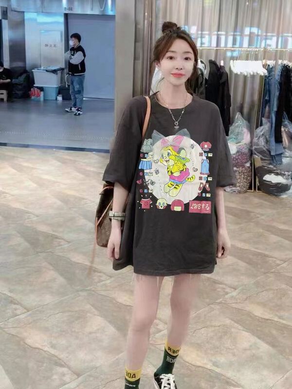 [Jin Han] cartoon character print short sleeve T-shirt 8532# ozq