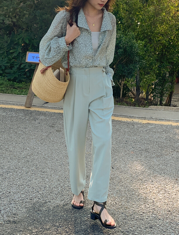 New year in early spring! [Hello September] Japanese character deduction nine points Korean trousers h2230# CLS