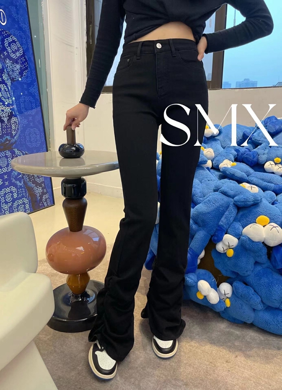 [SMX] high waist stacked pants design jeans 66733\xj
