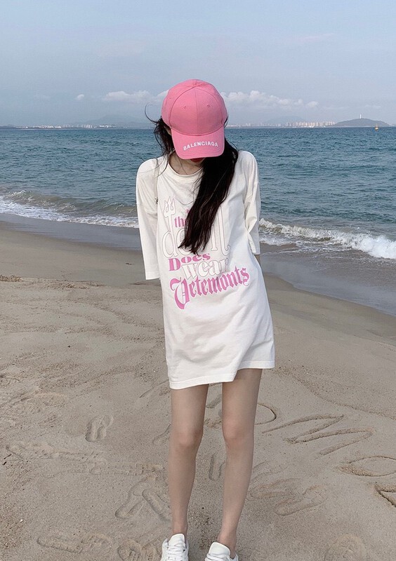 [x · h studio] slim loose letter short sleeve T-shirt 03046# ozq