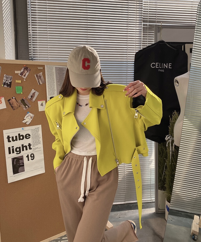 goods in stock! New year in early spring! [modern 197] trendy fashion motorcycle cool girl versatile short coat 9958# zyh