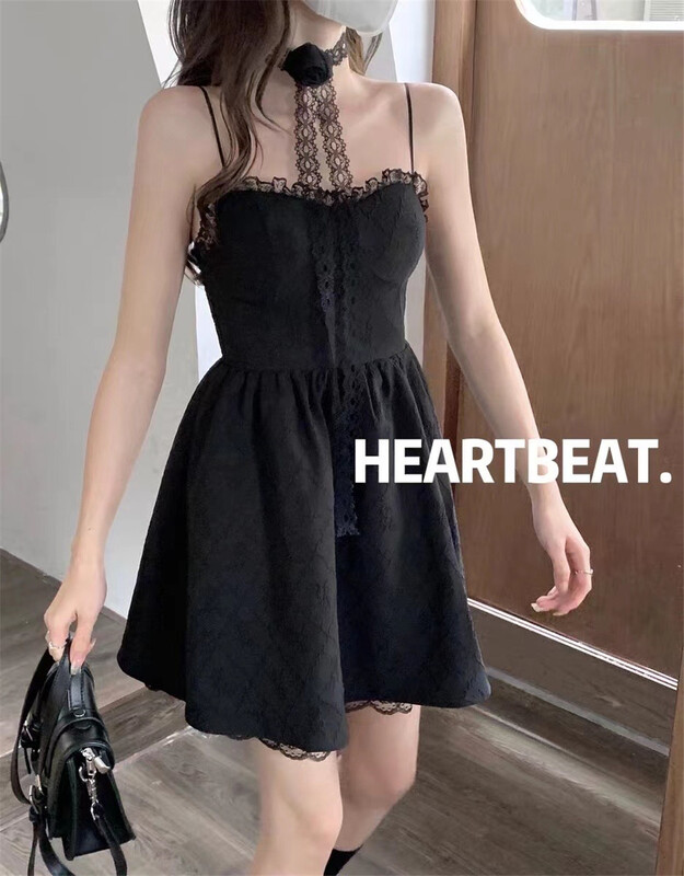 New in early summer! [Heartbeat] minority lace splicing suspender dress (with ribbon) 3131# L