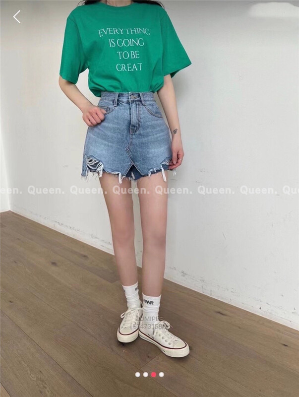 [queen] Korean loose and versatile denim shorts (shorts only) 588# ozq