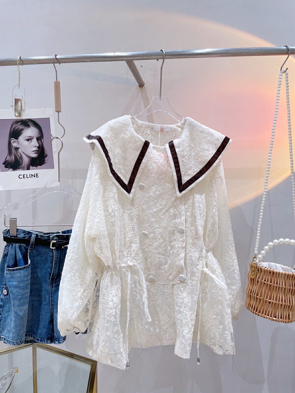 [sun] fashionable and versatile chiffon shirt wt832# lwy
