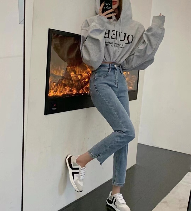 New year in early spring! [Jiaqi jeans] Korean high waist slim jeans 8682# zxx