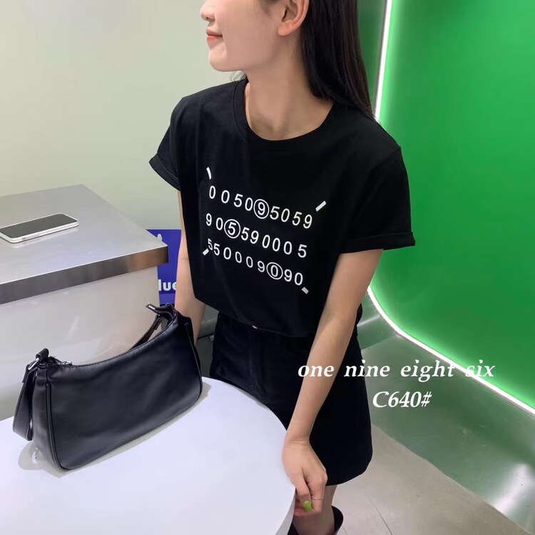 New in early summer! [1986] Korean round neck multi number pattern short sleeve T-shirt 640# XYY