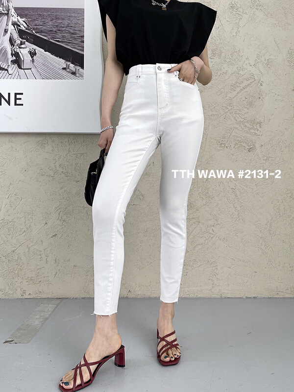 New year in early spring! [Wawa] Korean casual versatile skinny stretch jeans 2131-2# XYJ